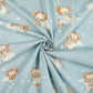 Tissu Coton Ourson Rêves Etoile Lune Fond Bleu | Laize 1m60