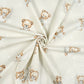 Tissu Coton Ourson Rêves Etoile Lune Fond Beige | Laize 1m60