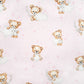 Tissu Coton Ourson Rêves Etoile Lune Fond Rose Clair | Laize 1m60