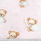 Tissu Coton Ourson Rêves Etoile Lune Fond Rose Clair | Laize 1m60