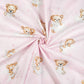 Tissu Coton Ourson Rêves Etoile Lune Fond Rose Clair | Laize 1m60