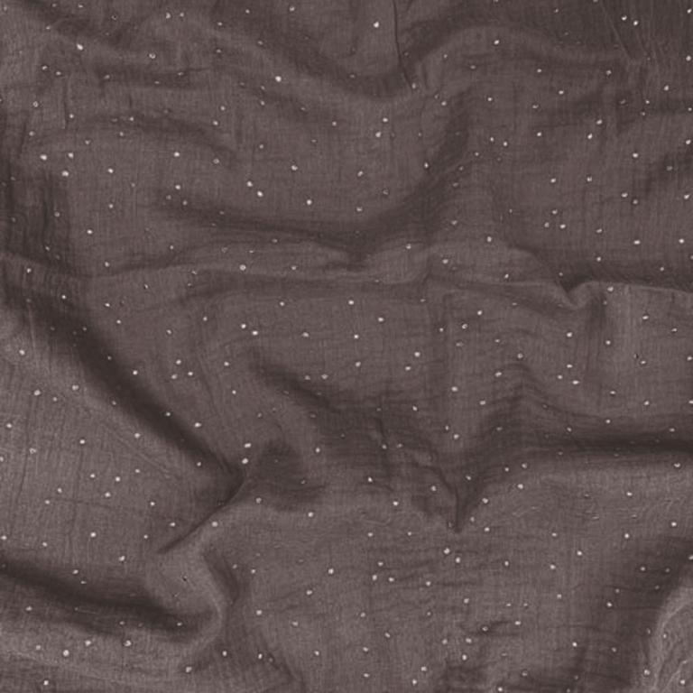 Double Gaze De Coton a Pois Pimiz - Couleur Raisin