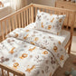 Tissu Coton Animaux Safari Monstera Fond Blanc | Laize 1m55