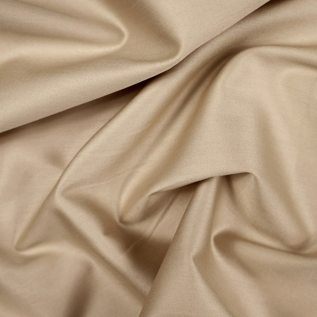 Tissu Satin De Coton Uni | Beige Latte