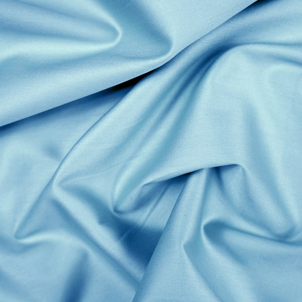 Tissu Satin De Coton Uni | Bleu Dutch Canal