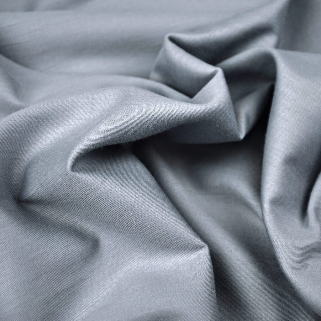 Tissu Satin De Coton Uni | Gris Acier