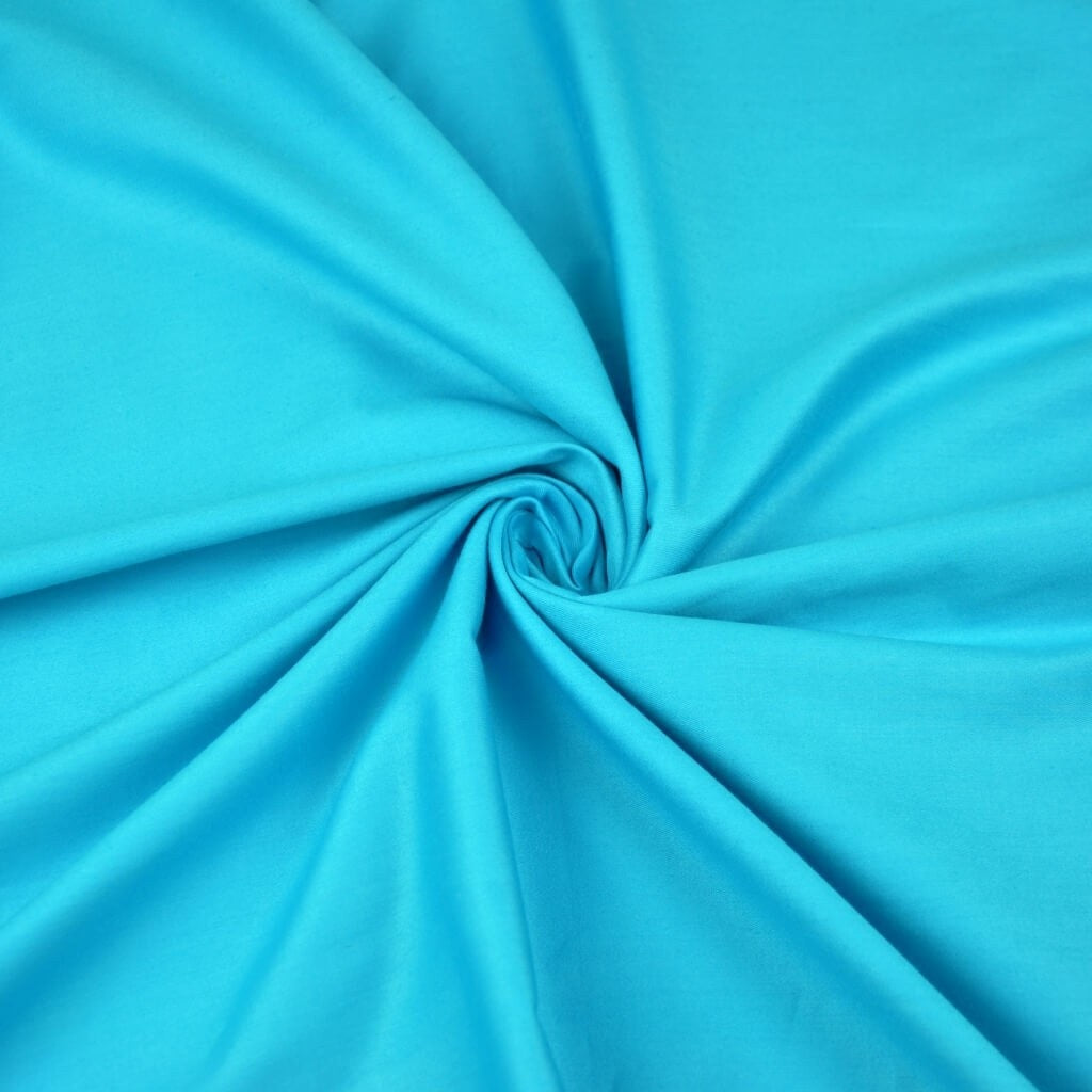 Tissu Satin De Coton Uni | Bleu Turquoise