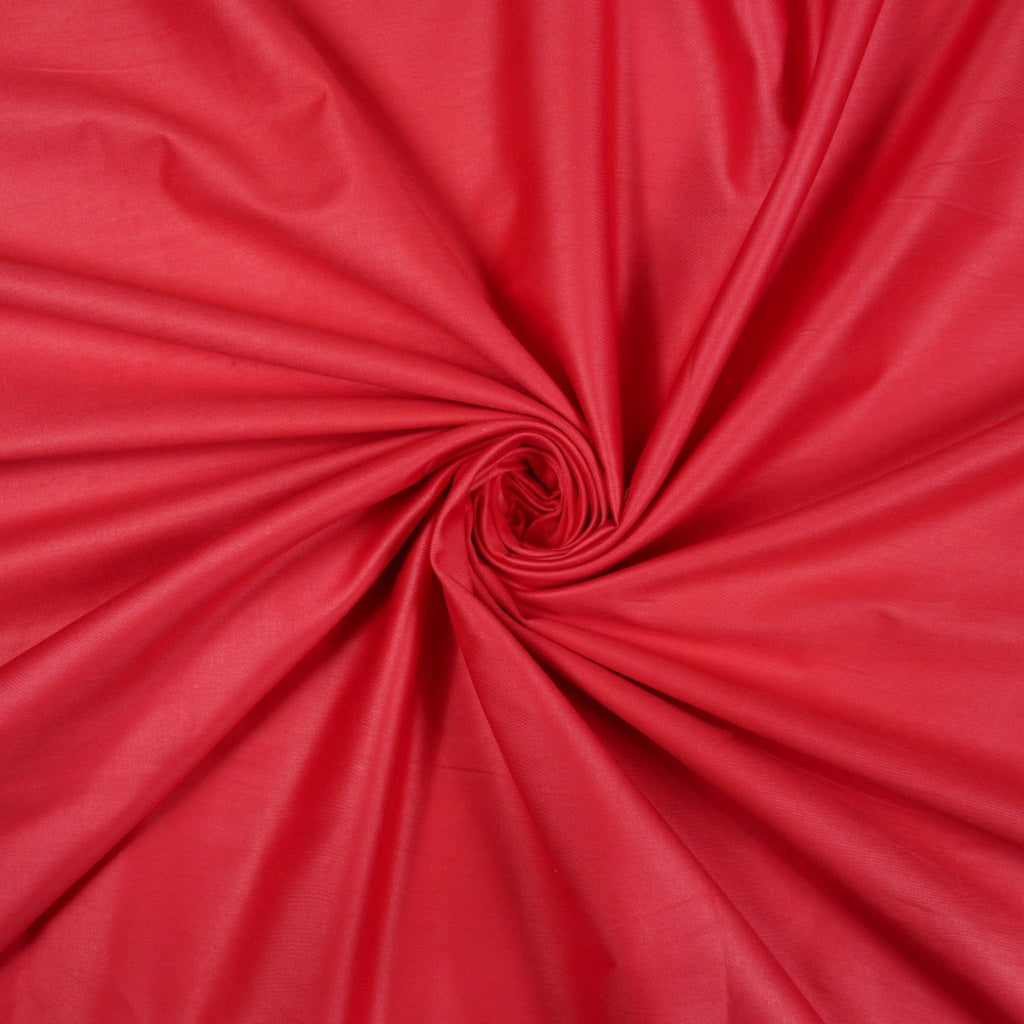 Tissu Satin De Coton Uni | Rouge