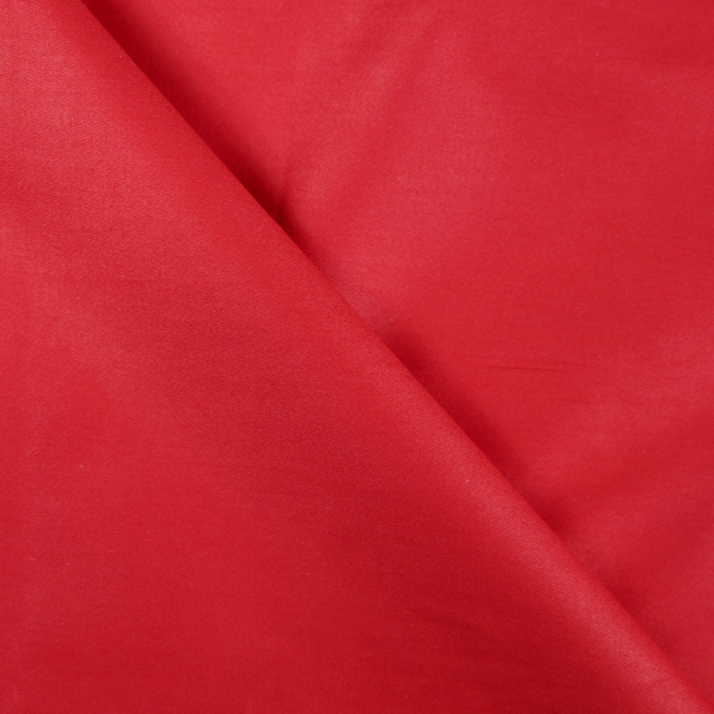 Tissu Satin De Coton Uni | Rouge