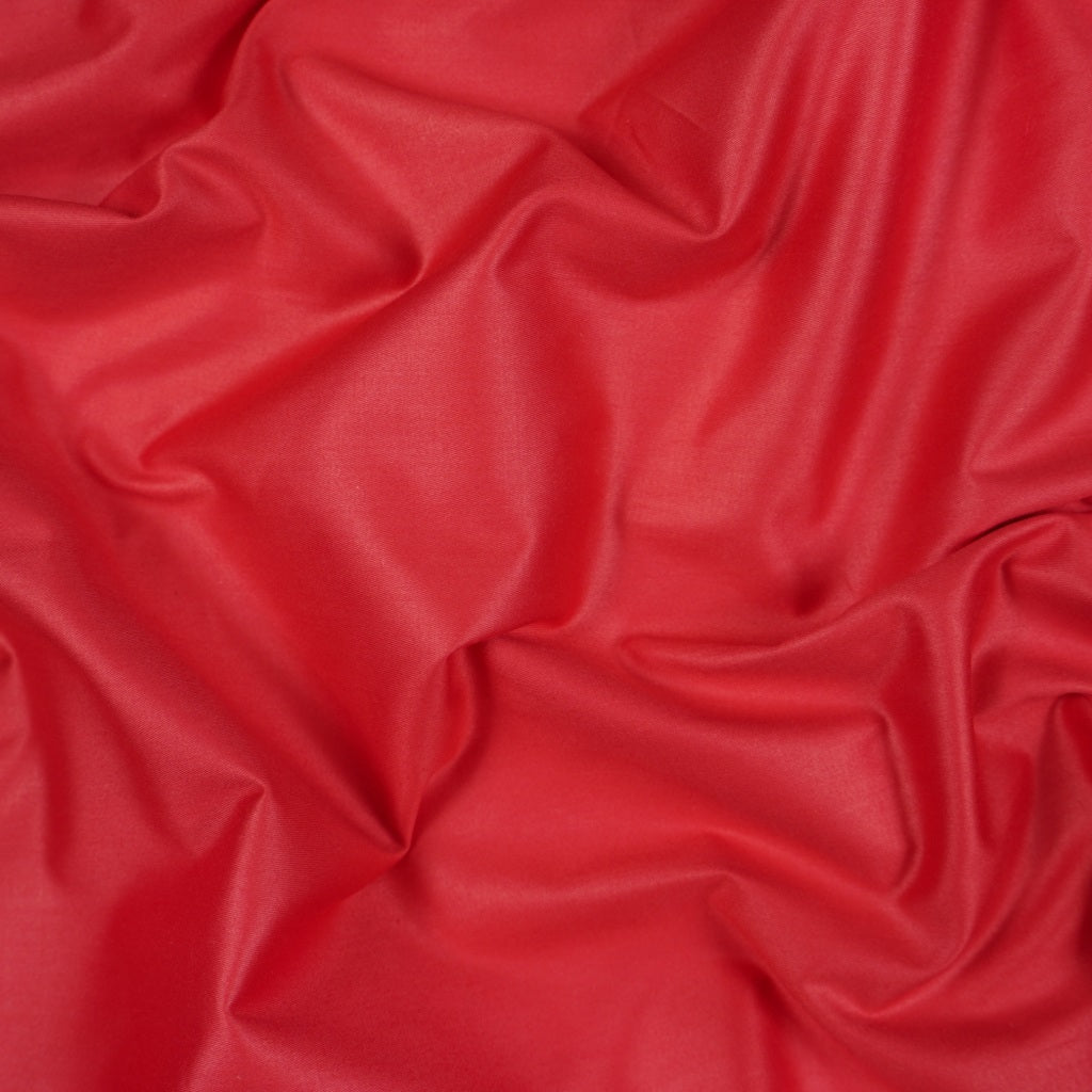 Tissu Satin De Coton Uni | Rouge
