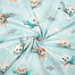 Tissu Coton Super Chiens sur Fond Turquoise | Laize 1m55
