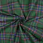 Tissu Coton Noël Motif Tartan Vert et Bleu | Laize 1m55