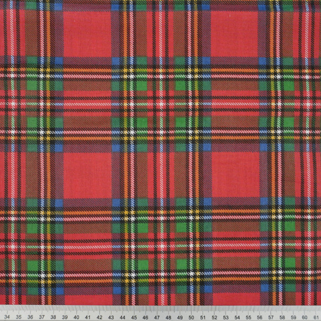 Tissu Coton Noël Motif Tartan Rouge et Vert | Laize 1m55