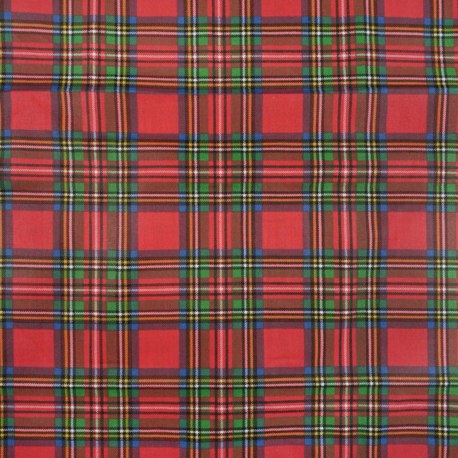 Tissu Coton Noël Motif Tartan Rouge et Vert | Laize 1m55