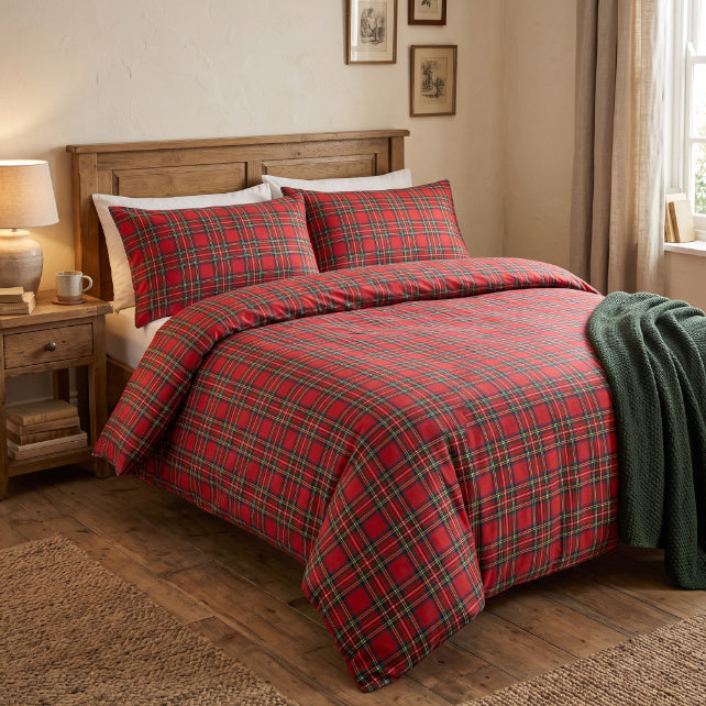 Tissu Coton Noël Motif Tartan Rouge et Vert | Laize 1m55