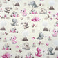 Dinosaures Rose Gris Fond Ecru | 1m x 1m60