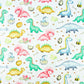 Dinosaures Baby Pastel Fond Blanc | 1m x 1m60