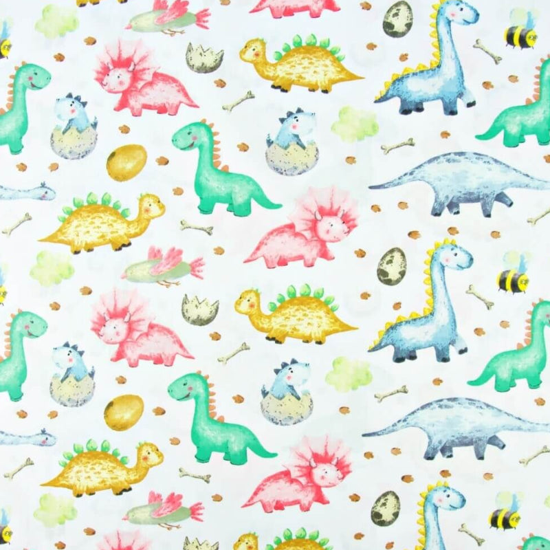 Dinosaures Baby Pastel Fond Blanc | 1m x 1m60