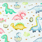Dinosaures Baby Pastel Fond Blanc | 1m x 1m60