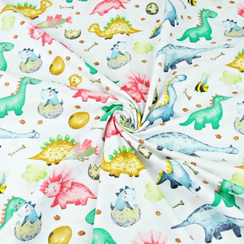 Dinosaures Baby Pastel Fond Blanc | 1m x 1m60