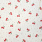 Tissu Double Gaze De Coton Imprimé | Cerises Fond Blanc | Laize 130cm