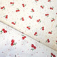 Tissu Double Gaze De Coton Imprimé | Cerises Fond Blanc | Laize 130cm