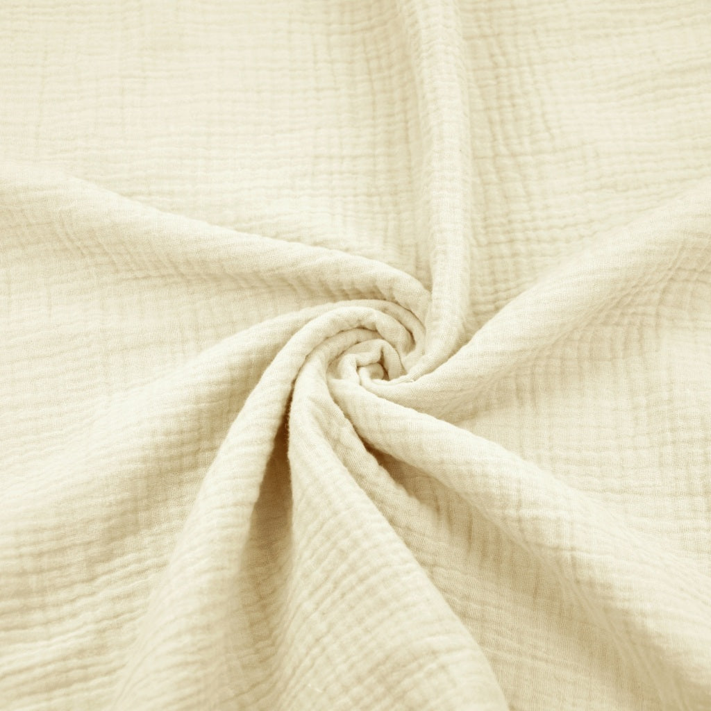 Tissu Double Gaze De Coton Uni - Ecru