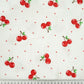 Tissu Double Gaze De Coton Imprimé | Cerises Fond Blanc | Laize 130cm