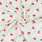 Tissu Double Gaze De Coton Imprimé | Cerises Fond Blanc | Laize 130cm