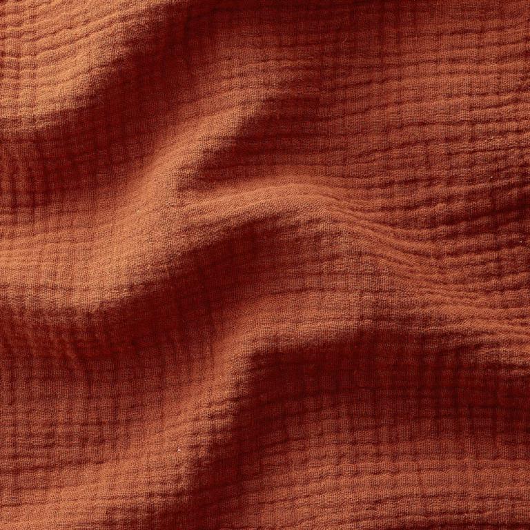 Double Gaze De Coton Uni - Rouille