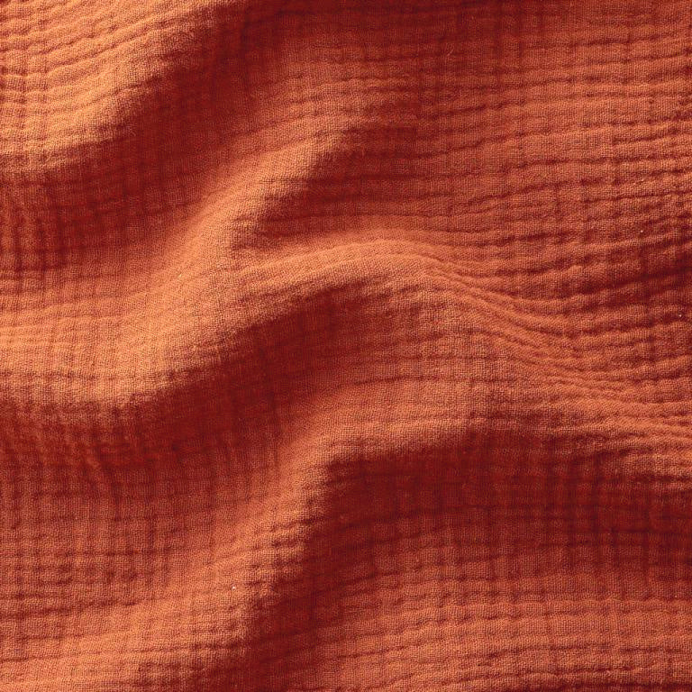 Tissu Double Gaze De Coton Uni - Rouille