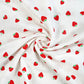 Double Gaze De Coton Imprimé | Fraises Fond Blanc | Laize 130cm