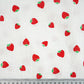 Double Gaze De Coton Imprimé | Fraises Fond Blanc | Laize 130cm