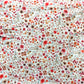 Tissu Double Gaze De Coton Imprimé | Fleurs Hortense 2 Rouge Blanc