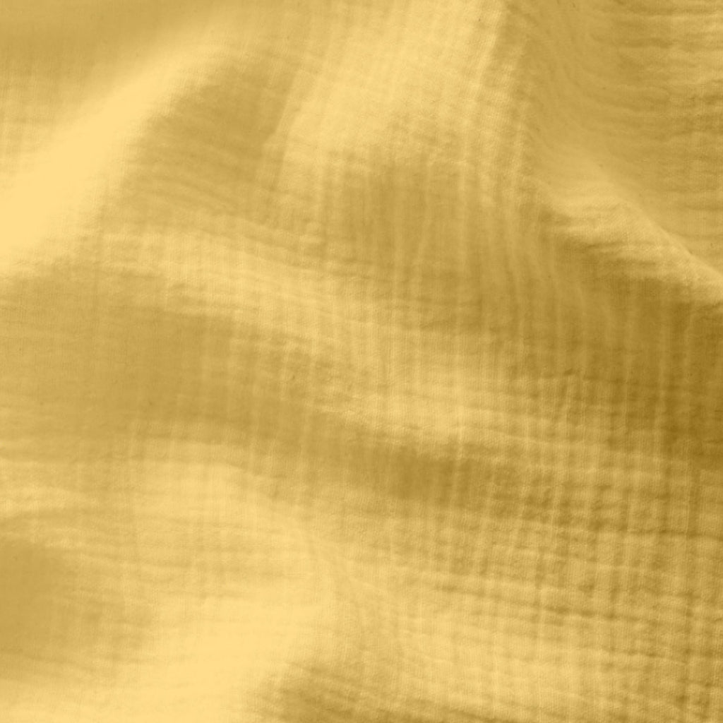 Double Gaze De Coton Uni - Lemon Jaune Citron - Laize 130cm