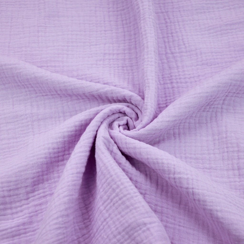 Tissu Double Gaze De Coton Uni - Crocus Violet