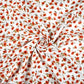 Tissu Double Gaze De Coton Imprimé | Fleurs Rouges Fond Blanc