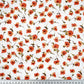 Tissu Double Gaze De Coton Imprimé | Fleurs Rouges Fond Blanc