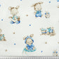Tissu Double Gaze De Coton Imprimé | Lapin Endormi Bleu | Laize 155cm