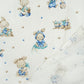 Tissu Double Gaze De Coton Imprimé | Lapin Endormi Bleu | Laize 155cm