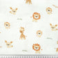 Tissu Double Gaze De Coton Imprimé | Lion Girafe Fond Blanc | Laize 155cm