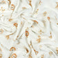 Tissu Double Gaze De Coton Imprimé | Lion Girafe Fond Blanc | Laize 155cm