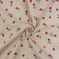 Tissu Double Gaze De Coton Imprimé - Coeurs Ilove Fond Latte