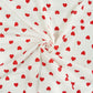 Tissu Double Gaze De Coton Imprimé | Cœurs Rouges Fond Blanc | Laize 130cm