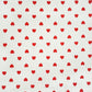 Tissu Double Gaze De Coton Imprimé | Cœurs Rouges Fond Blanc | Laize 130cm