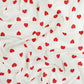 Tissu Double Gaze De Coton Imprimé | Cœurs Rouges Fond Blanc | Laize 130cm