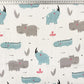 Tissu Double Gaze De Coton Imprimé | Rhino Hippo | Laize 135cm