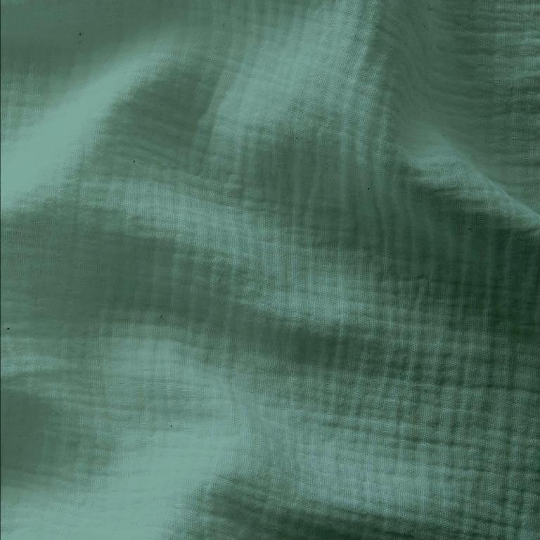 Double Gaze De Coton Uni - Vert Eucalyptus