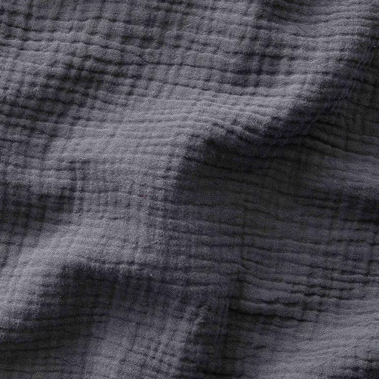 Double Gaze De Coton Uni - Gris Foncé