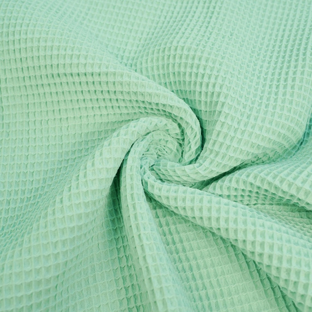 Nid d'abeille 100% Coton Gaufré | Vert Menthe | Laize 1m55